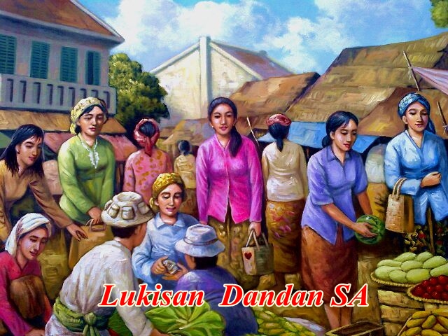 Gambar pasar – Lukisan – INDONESIA ART PAINTING