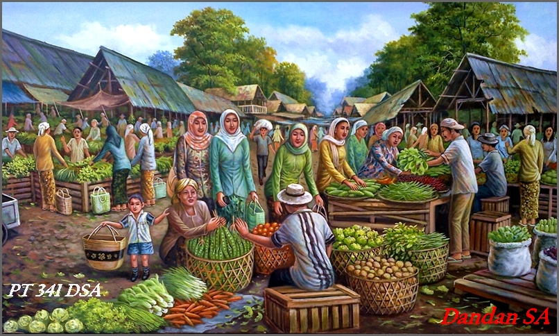  gambar pasar  Lukisan INDONESIA ART PAINTING