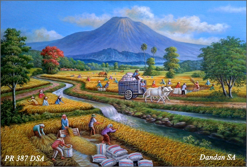  lukisan pemandangan sawah Lukisan INDONESIA ART PAINTING